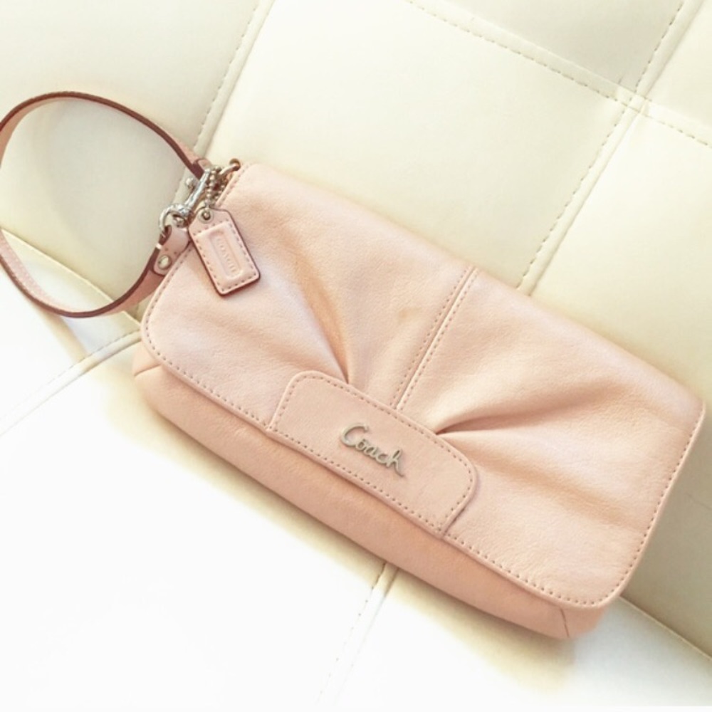 Coach Pearl Pink Leather Clutch - Picture 1 of 4